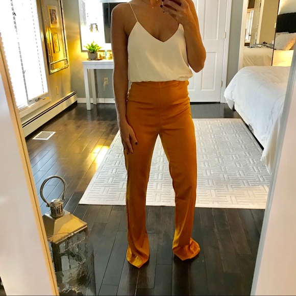 Pants - Gold high rise pants feels like satin small